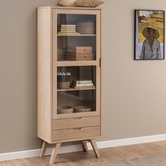 Read more about Alisto wooden display cabinet large in oak white