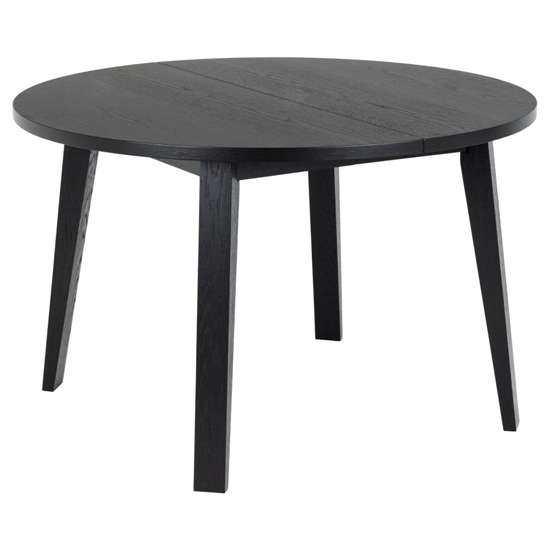 Alisto Wooden Extending Dining Table Round In Matt Black Furniture in