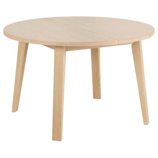 Product photograph of Alisto Wooden Extending Dining Table Round In Oak White from Furniture in Fashion