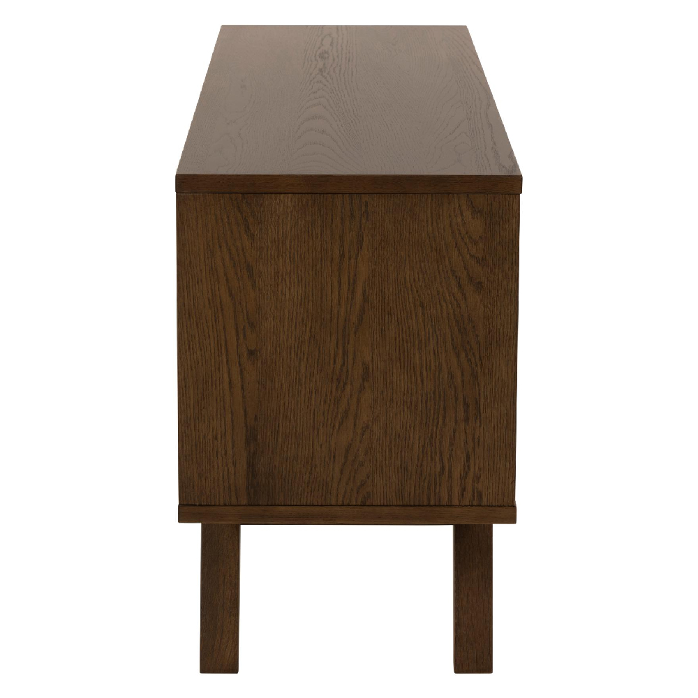 Alisto Wooden TV With 4 Drawers 1 Door In Smoked Oak