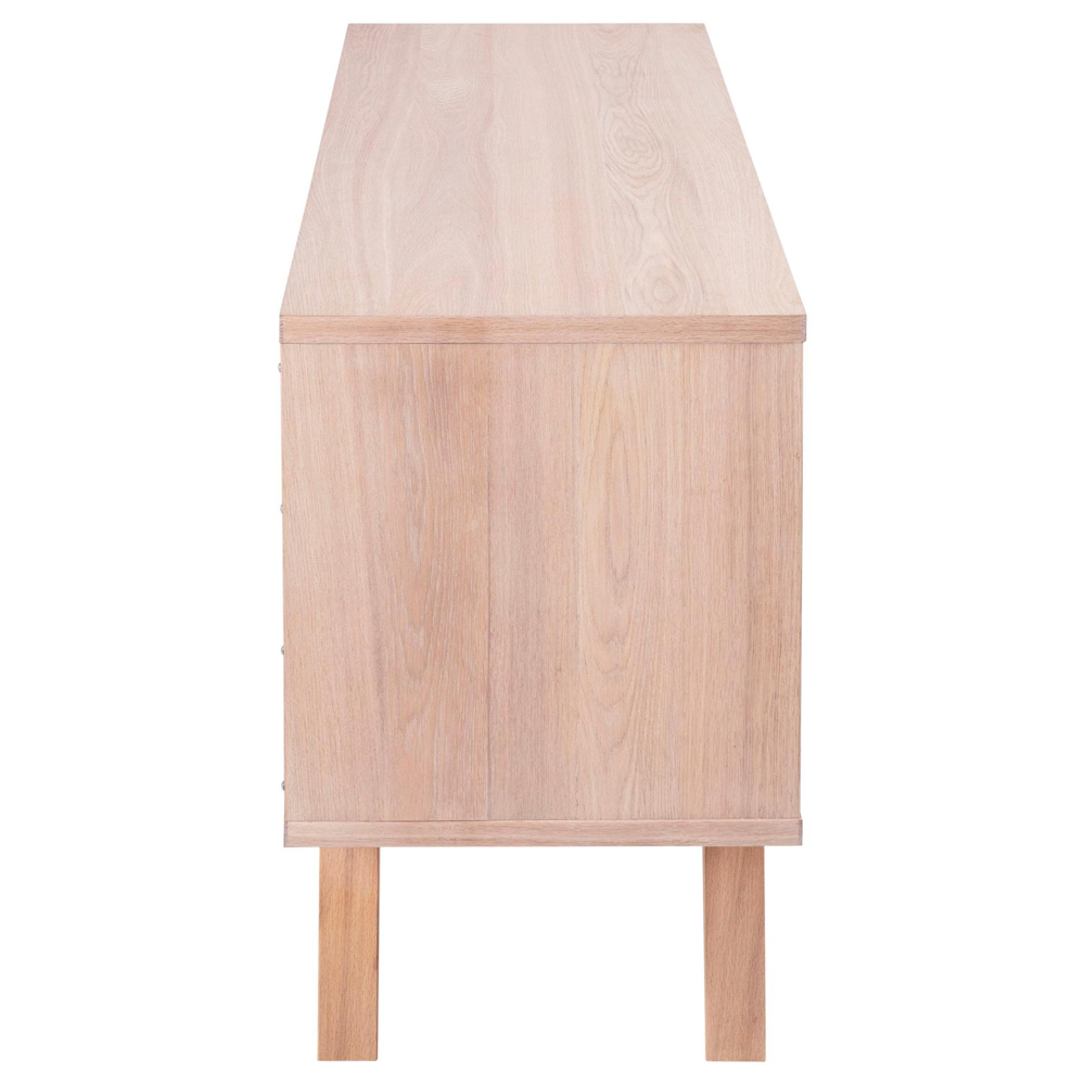 Alisto Wooden TV Stand With 4 Drawers 1 Door in White Oak