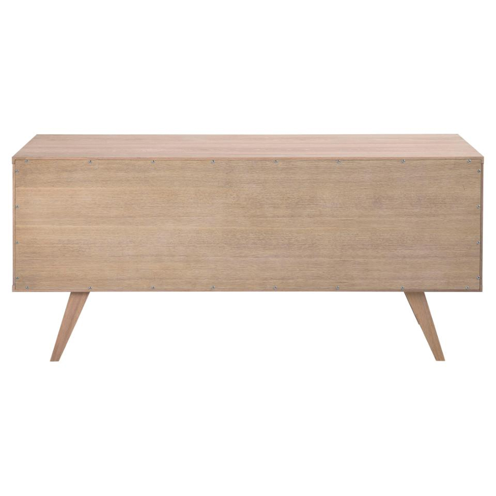 Alisto Wooden TV Stand With 4 Drawers 1 Door in White Oak