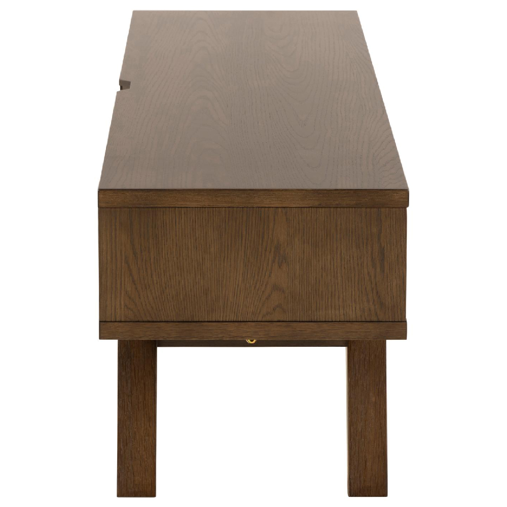 Alisto Wooden TV Stand With 2 Drawers In Smoked Oak
