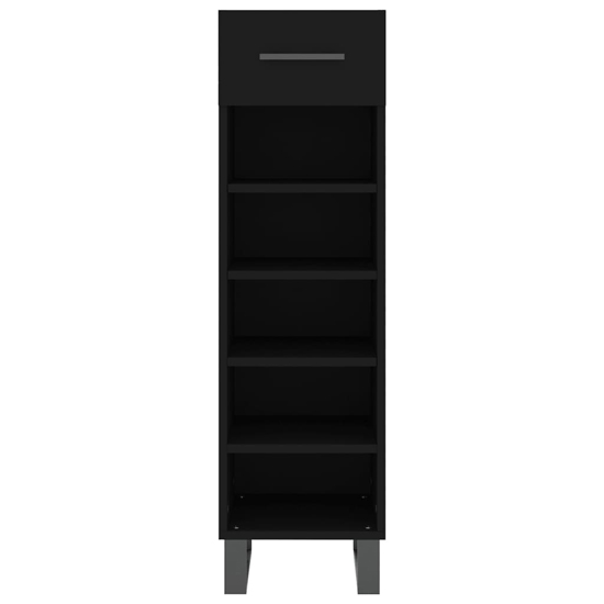 Alivia Wooden Shoe Storage Cabinet With 2 Drawers In Black