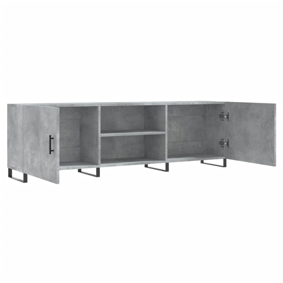 Alivia Wooden TV Stand With 2 Doors In Concrete Effect