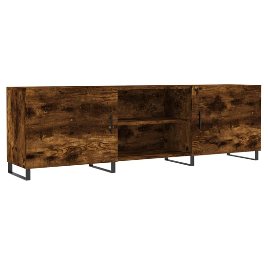 Alivia Wooden TV Stand With 2 Doors In Smoked Oak