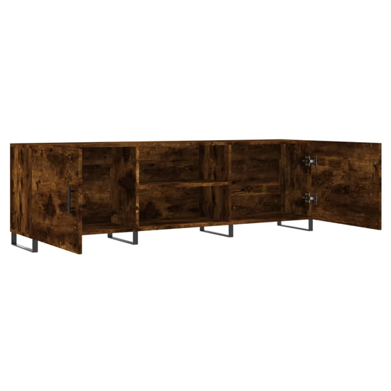 Alivia Wooden TV Stand With 2 Doors In Smoked Oak