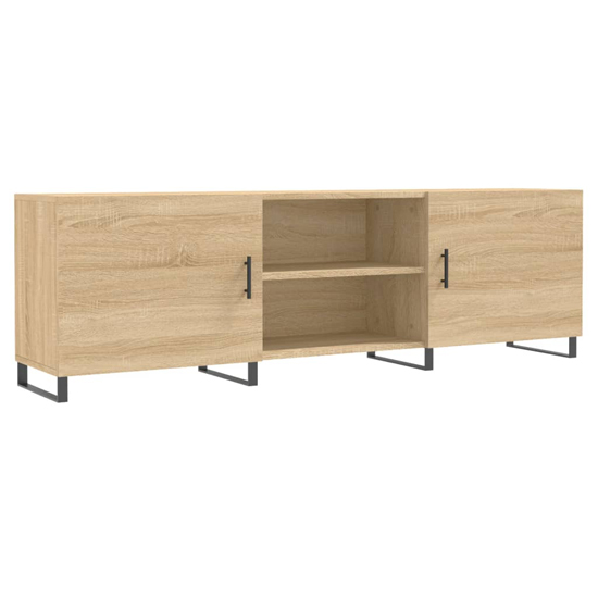 Alivia Wooden TV Stand With 2 Doors In Sonoma Oak