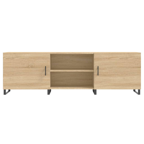 Alivia Wooden TV Stand With 2 Doors In Sonoma Oak