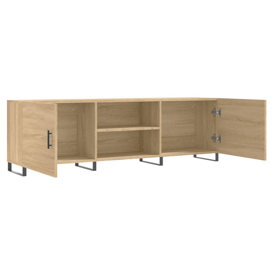 Alivia Wooden TV Stand With 2 Doors In Sonoma Oak