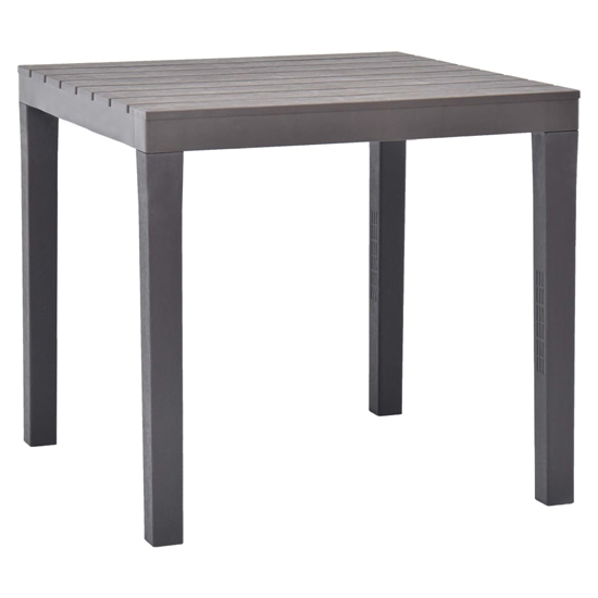 Aliza Plastic Garden Dining Table With 2 Benches In Brown