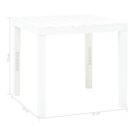 Aliza Plastic Garden Dining Table With 2 Benches In White