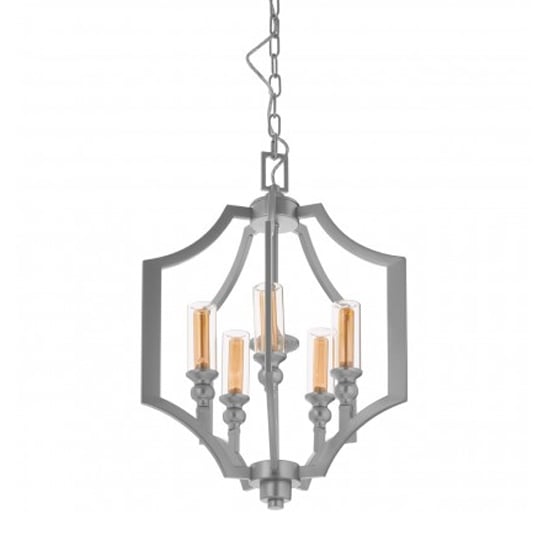 Alkali 5 Bulbs Pendant Light In Silver