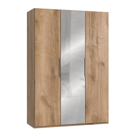Read more about Alkes mirrored wardrobe in planked oak with 3 doors