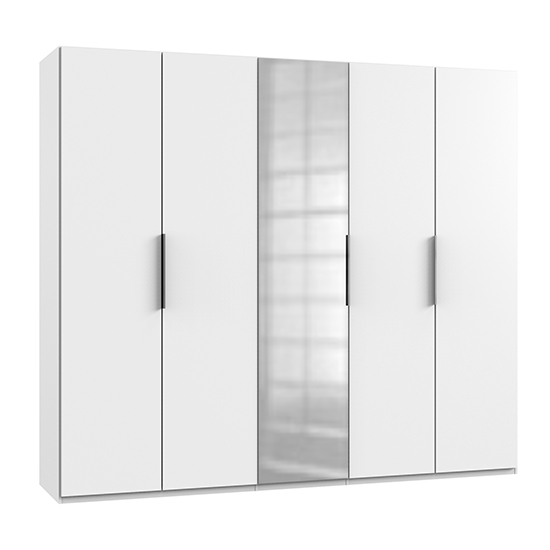 Read more about Alkes mirrored wardrobe in white with 5 doors