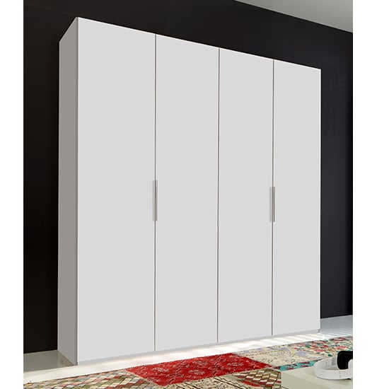 Read more about Alkes wooden wardrobe in white with 4 doors