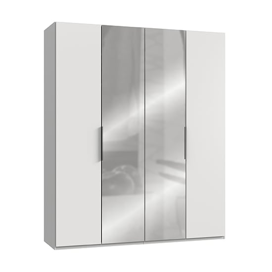 Read more about Alkesia mirrored wardrobe in white with 4 doors