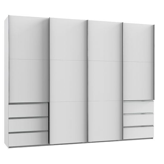 Read more about Alkesia sliding 4 doors wooden wardrobe in white