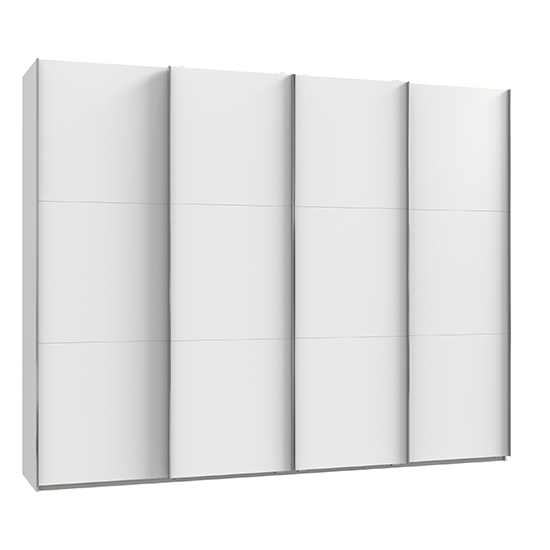 Read more about Alkesia wooden sliding 4 doors wardrobe in white