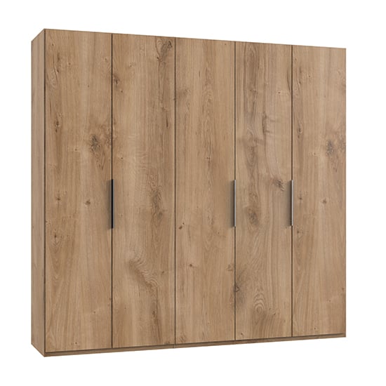 Read more about Alkesia wooden wardrobe in planked oak with 5 doors
