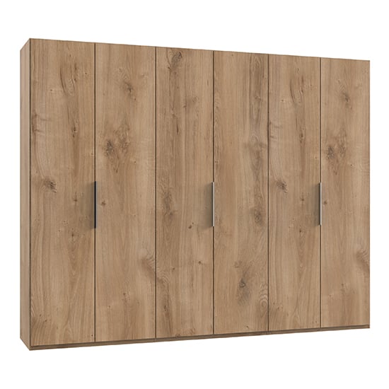 Read more about Alkesia wooden wardrobe in planked oak with 6 doors