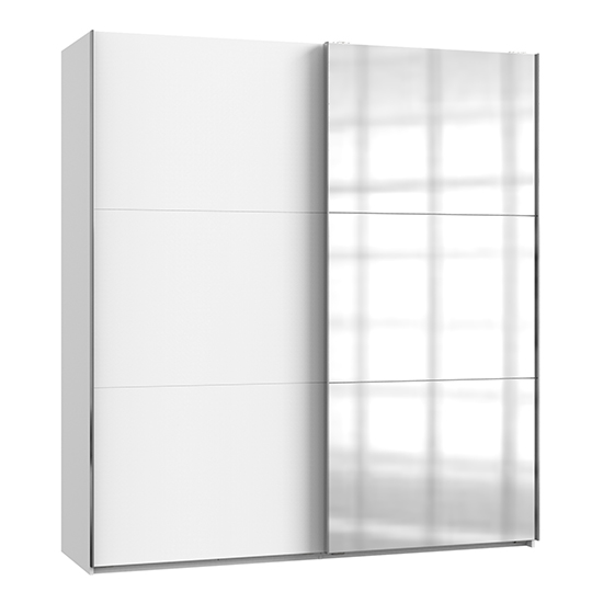 Read more about Alkesu mirrored sliding door wardrobe in white