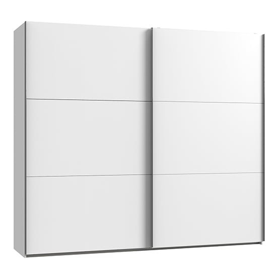 Read more about Alkesu wide wooden sliding door wardrobe in white