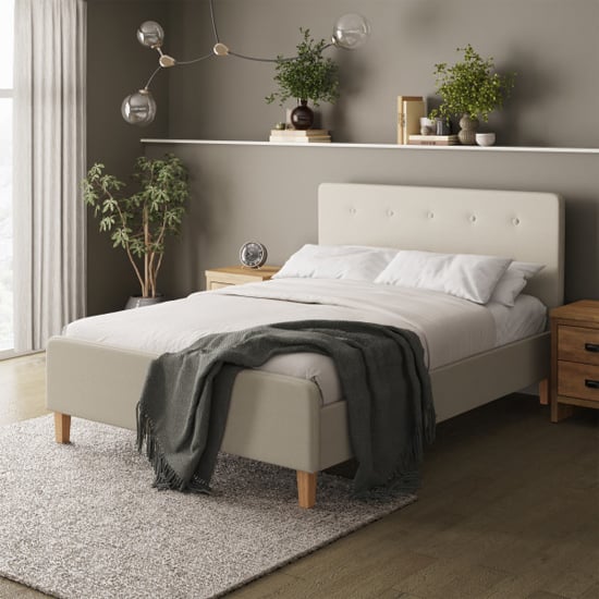 Read more about Alkham fabric king size bed in natural