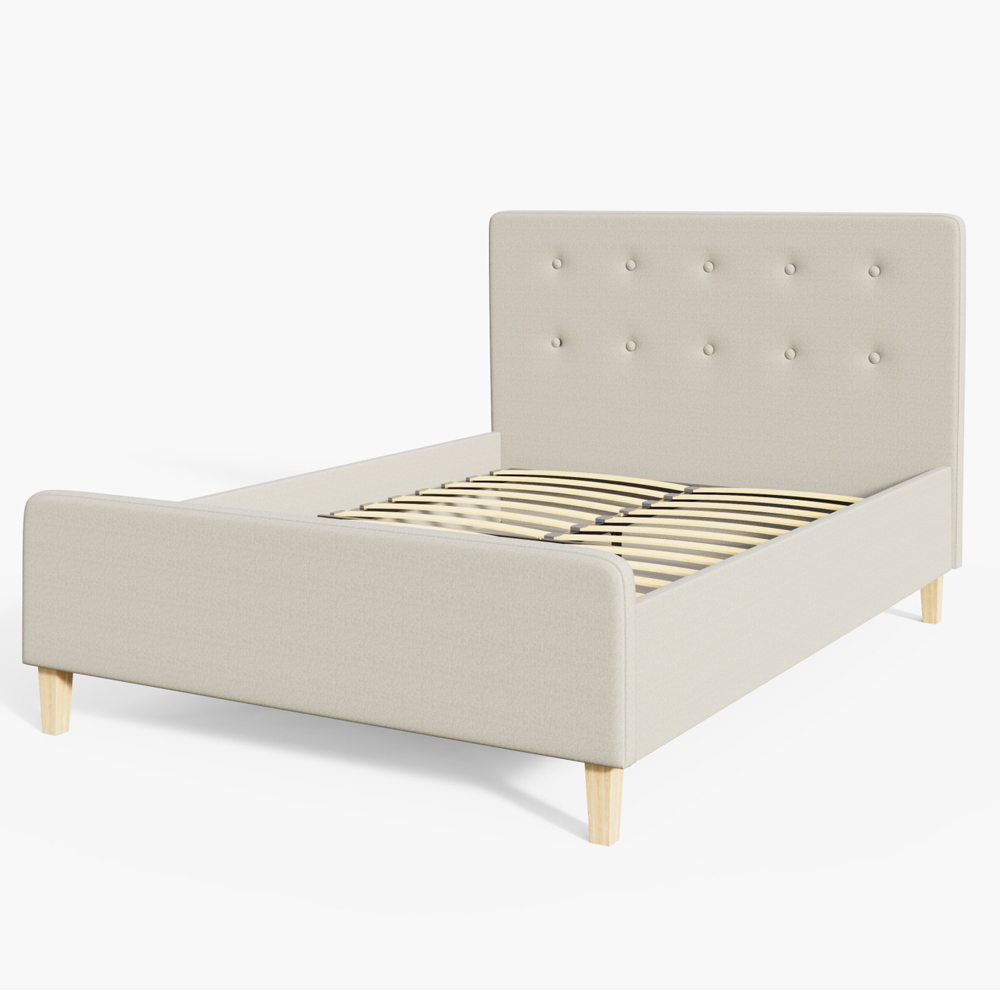 Alkham Fabric Ottoman Storage Double Bed In Natural