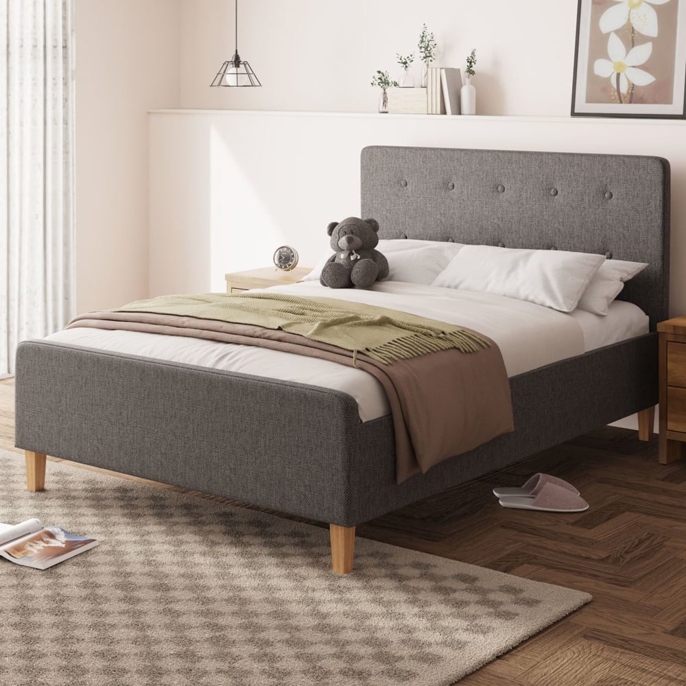 Alkham Fabric Ottoman Storage King Size Bed In Dark Grey