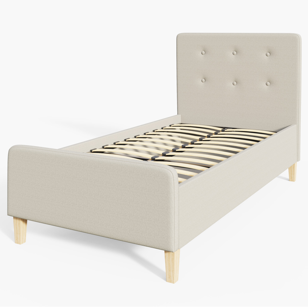 Alkham Fabric Ottoman Storage Single Bed In Natural
