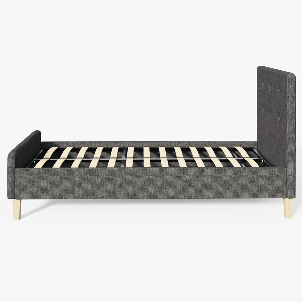 Alkham Fabric Single Bed In Grey