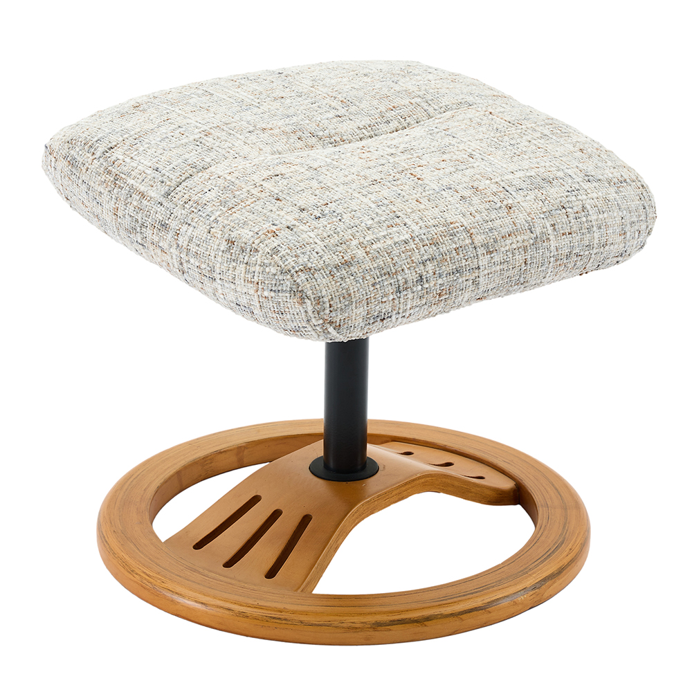 Allegan Fabric Recliner Chair With Stool In Frost