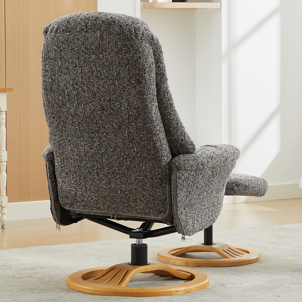 Allegan Fabric Recliner Chair With Stool In Muscari