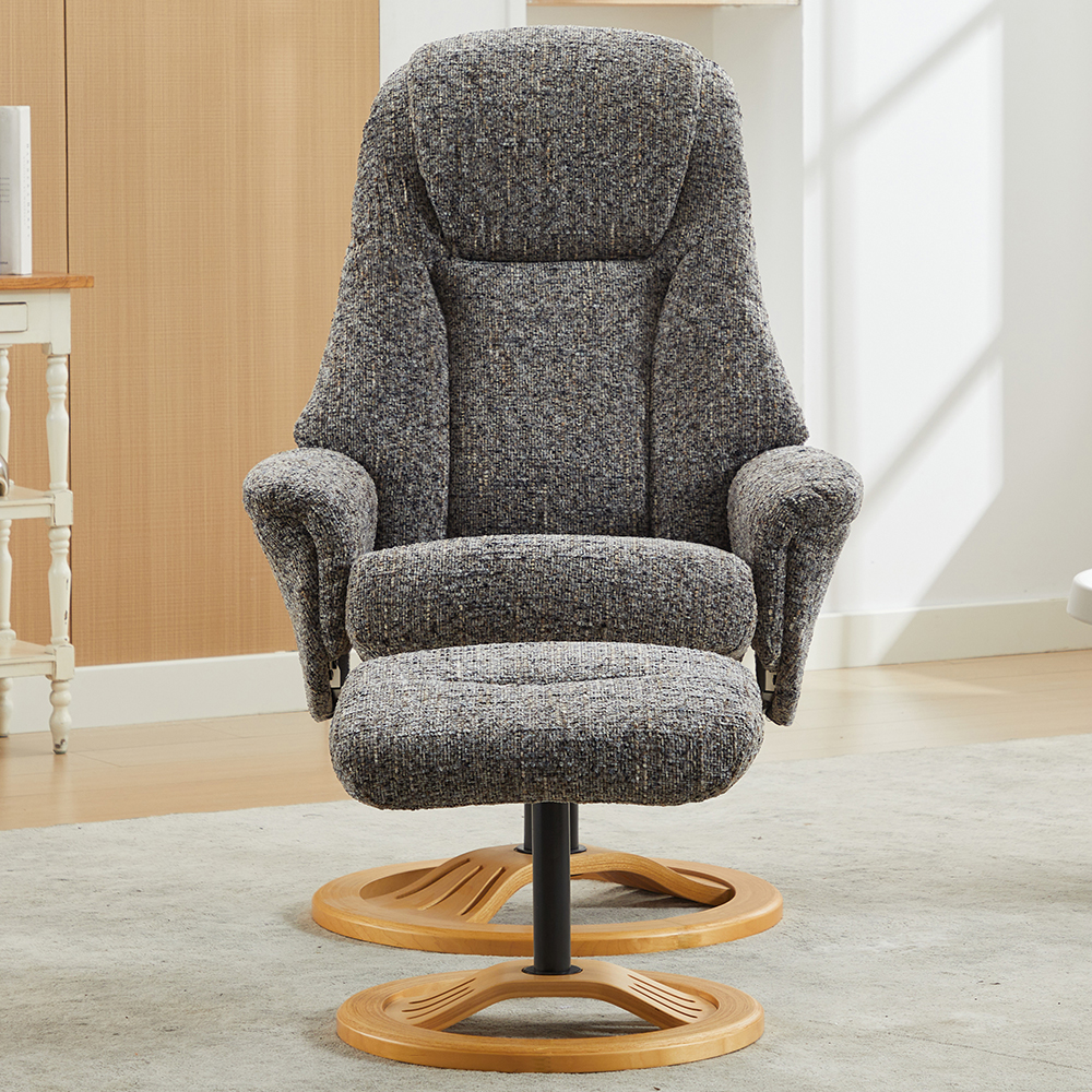 Allegan Fabric Recliner Chair With Stool In Muscari