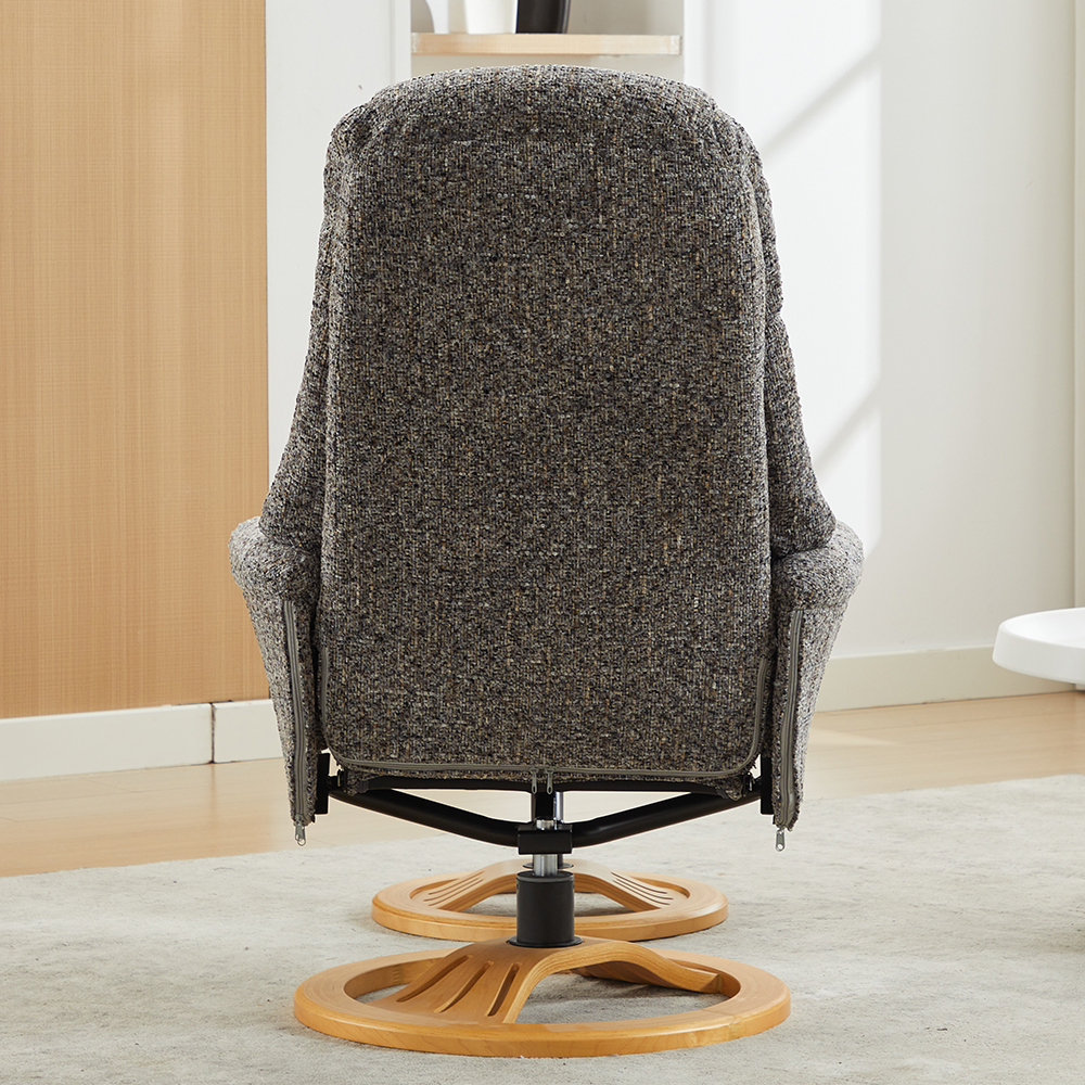 Allegan Fabric Recliner Chair With Stool In Muscari