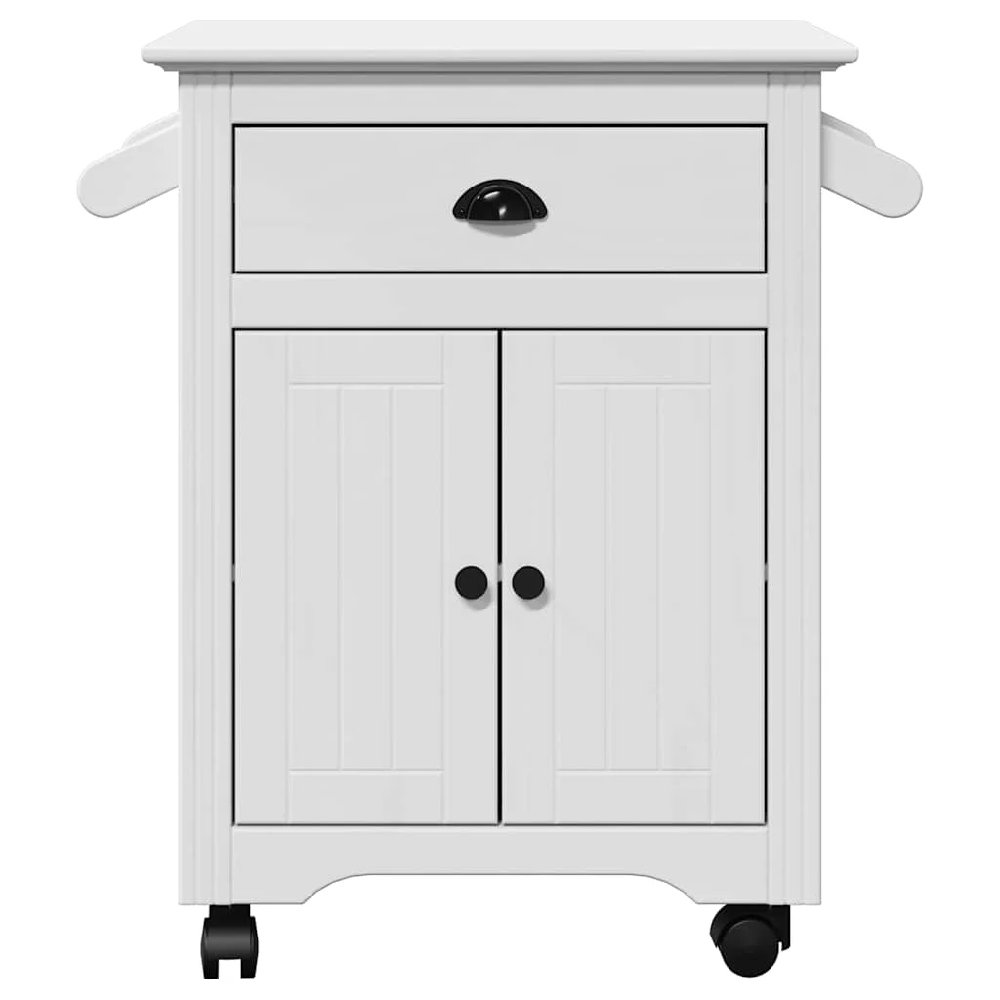 Allegan Wooden Kitchen Trolley With 2 Doors In White
