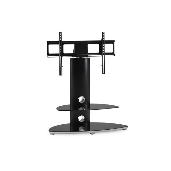 Oswestry TV Stand In Black With 2 Shelf And Bracket_3