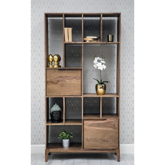 Allegro Wooden Bookcase In Acacia Wood | Furniture in Fashion