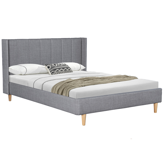 Photo of Allegro fabric double bed in grey
