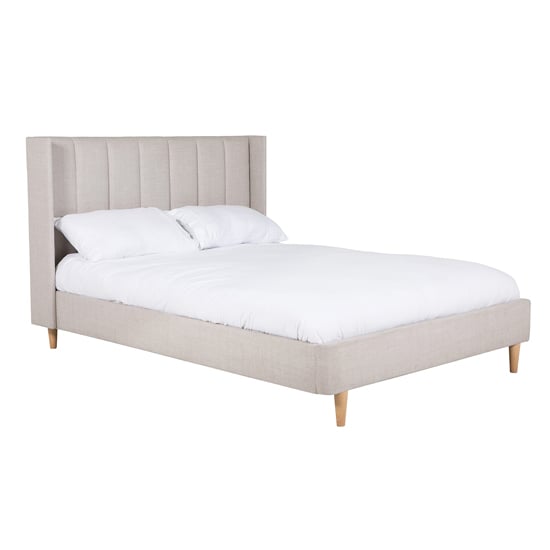 Product photograph of Allegro Fabric King Size Bed In Cashmere from Furniture in Fashion