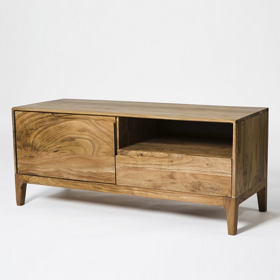Allegro Wooden TV Stand Rectangular In Acacia Wood Furniture in Fashion