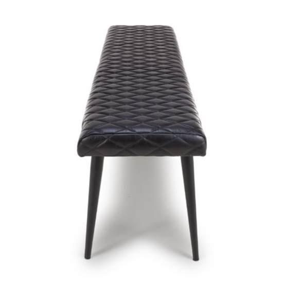 Allen Genuine Buffalo Leather Dining Bench In Black Furniture in Fashion