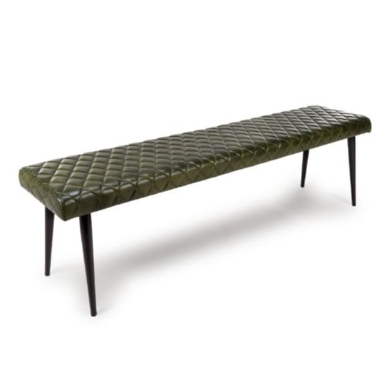 Photo of Allen genuine buffalo leather dining bench in green