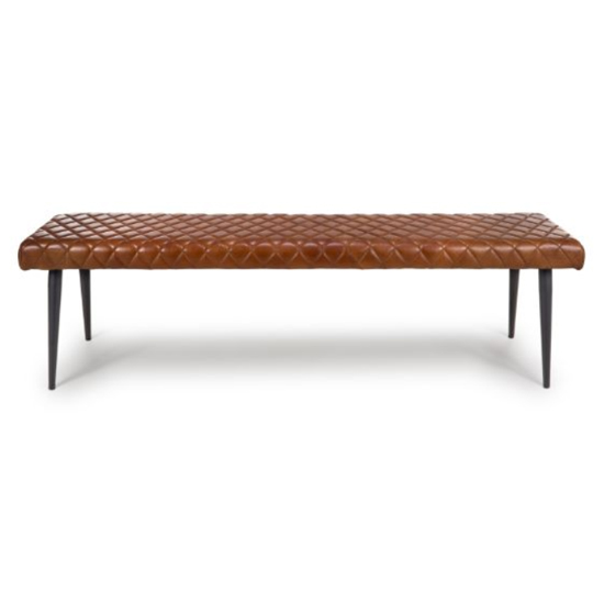 Allen Genuine Buffalo Leather Dining Bench In Tan | Furniture in Fashion
