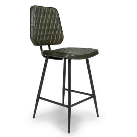 Allen Green Genuine Buffalo Leather Counter Bar Chairs In Pair_2