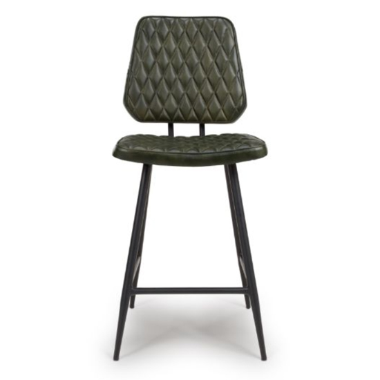 Allen Green Genuine Buffalo Leather Counter Bar Chairs In Pair_3