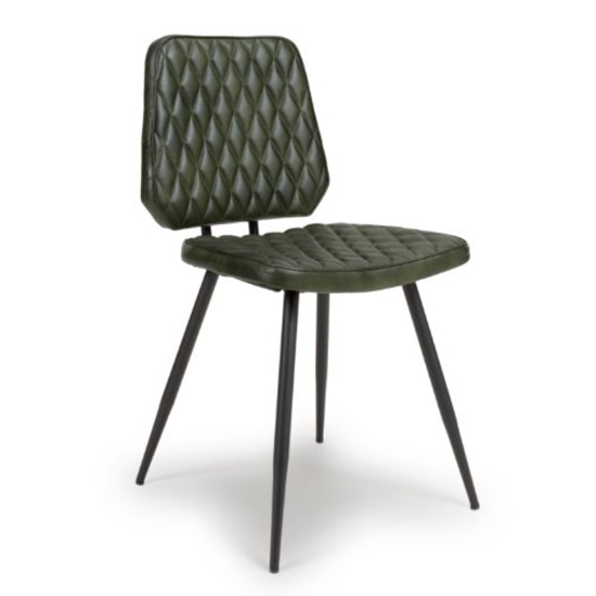 Allen Green Genuine Buffalo Leather Dining Chairs In Pair_2