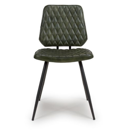 Allen Green Genuine Buffalo Leather Dining Chairs In Pair_3