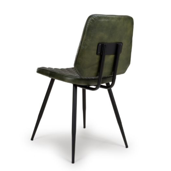 Allen Green Genuine Buffalo Leather Dining Chairs In Pair_6